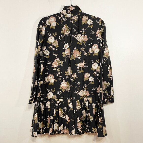New Tuckernuck Tate Linen Blend Floral Mini Shirtdress Midnight Garden XS $228 - Picture 5 of 11